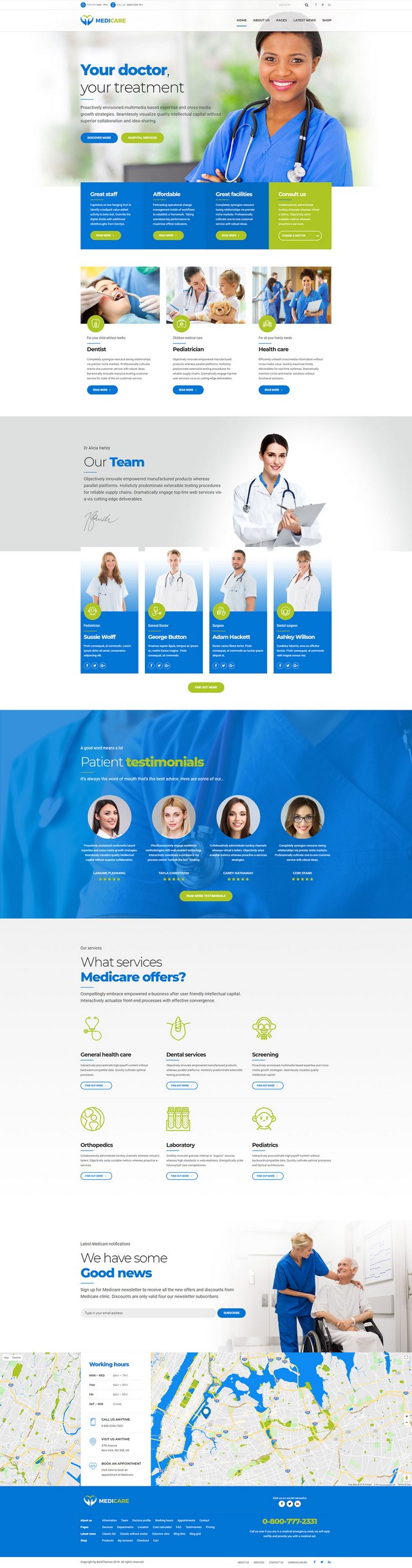 health and medical wordpress theme Medicare homepage layout for general hospital